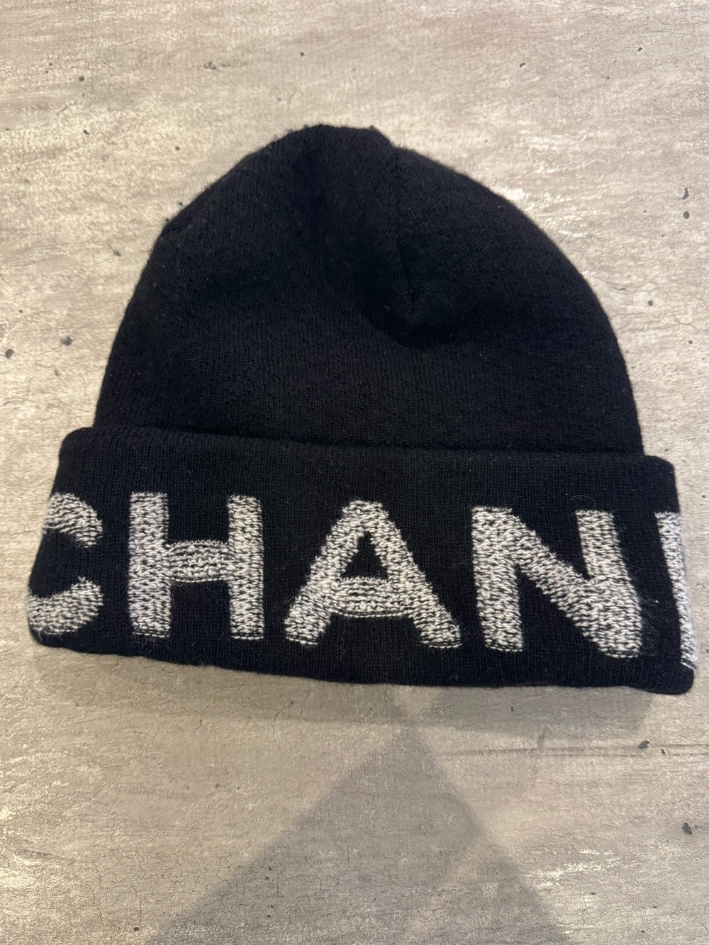 100% Authentic Chanel logo beanie